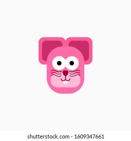 Vector Flat Rat's face isolated. Cartoon style illustration. Mouse, Animal's head logo. Object for web, poster, banner, print design. Advertisement decoration element