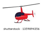 Vector flat red helicopter