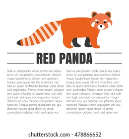 vector flat red panda. animal symbol. logo for company isolated on background.