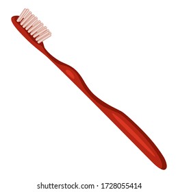 Vector Flat Red Toothbrush Icon