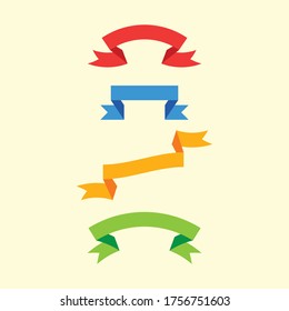 vector flat ribbon colored illustration design