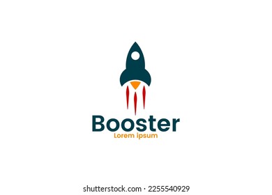 Vector flat rocket logo templet