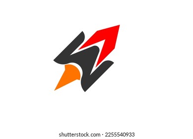 Vector flat rocket logo templet