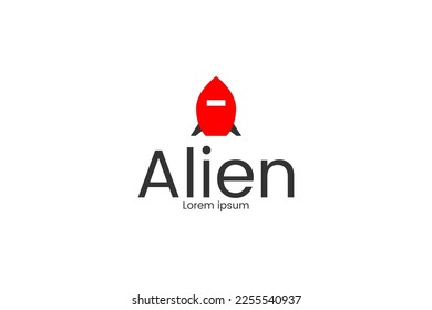 Vector flat rocket logo templet