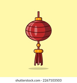 Vector flat round chinese new year lantern
