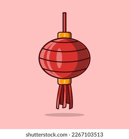 Linterna de año nuevo china circular con vectores
