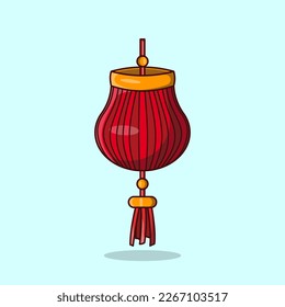 Vector flat round chinese new year lantern