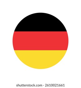 Vector flat round Germany flag isolated on white background