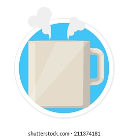 Vector Flat Round Icon Cup of Tea