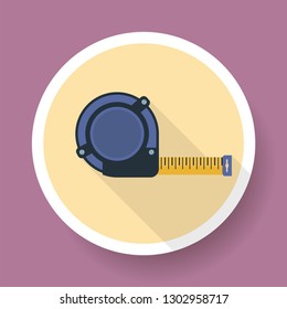 vector flat round roulette icon with Long shadow