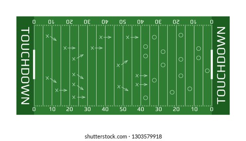 Vector flat rugby field illustration