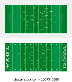 Vector flat rugby field illustration