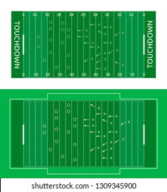 Vector flat rugby field illustration