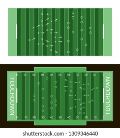 Vector flat rugby field illustration