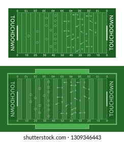 Vector flat rugby field illustration