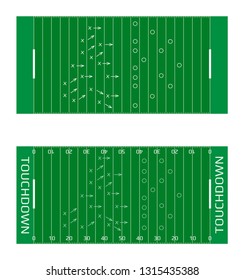 Vector flat rugby field illustration. Abstract sport illustration