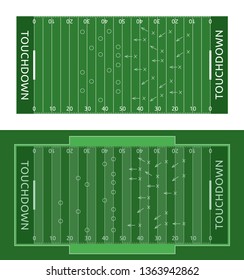 Vector flat rugby field illustration. Abstract sport illustration