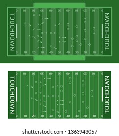 Vector flat rugby field illustration. Abstract sport illustration