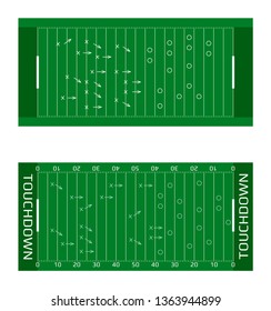 Vector flat rugby field illustration. Abstract sport illustration