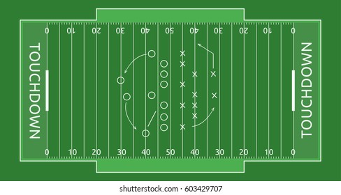 Vector flat rugby field illustration