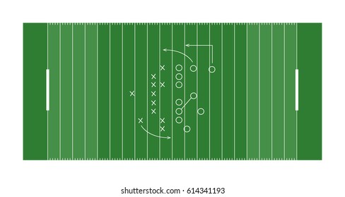 Vector flat rugby field illustration