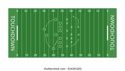 Vector flat rugby field illustration