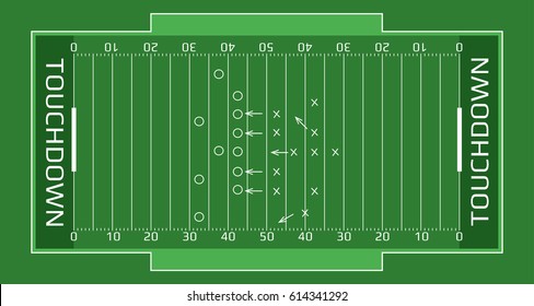 Vector flat rugby field illustration