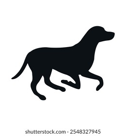 Vector flat running Dalmatian dog silhouette isolated on white background