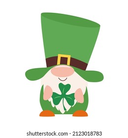 Vector flat saint Patrick day gnome