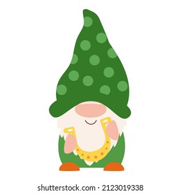 Vector flat saint Patrick day gnome