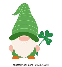 Vector flat saint Patrick day gnome