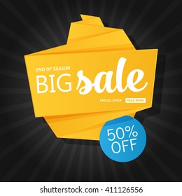 Vector flat sale banner template design