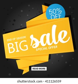 Vector flat sale banner template design