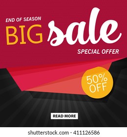 Vector flat sale banner template design