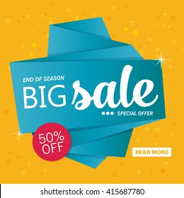 Vector flat sale banner template design