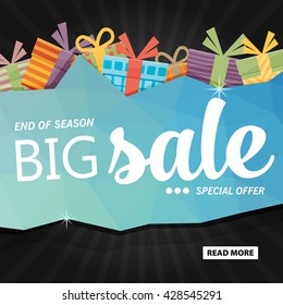 Vector flat sale banner template design