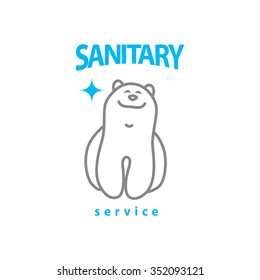 Vector flat sanitary and hygienic company insignia template. Sanitary service logo design.