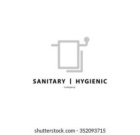 Vector flat sanitary and hygienic company insignia template. Sanitary service logo design.