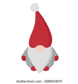 Vector flat scandinavian colored gnome isolated on white background