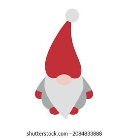 Vector flat scandinavian gnome isolated on white background