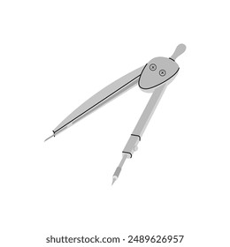 Vector flat school and office supplies Illustration. Drawing compasses sketch. Back to School. School essential illustration.	