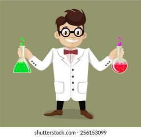 Vector flat scientist illustration