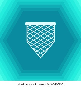 Vector flat scoop-net icon on hexagonal background 