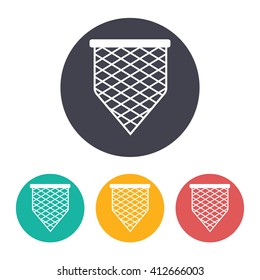 Vector flat scoop-net icon with set of 3 colors 