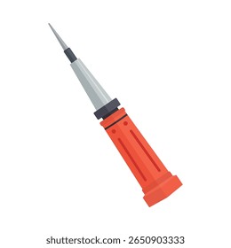 Vector flat screwdriver icon isolated on white background. Hand repair tool for plumbing, maintenance, construction, DIY, home improvement, mechanic work. Simple illustration for labor day projects.