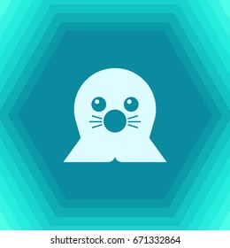 Vector flat seal icon on hexagonal background 