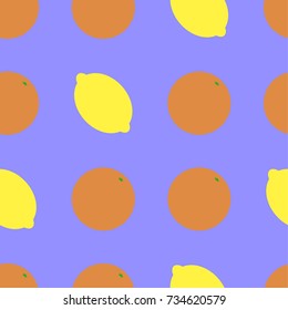 Vector flat seamless citrus pattern
