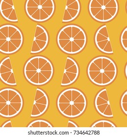 Vector flat seamless orange pattern