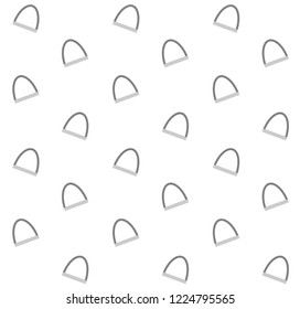 vector flat seamless pattern of horse saddle stirrups isolated on white background