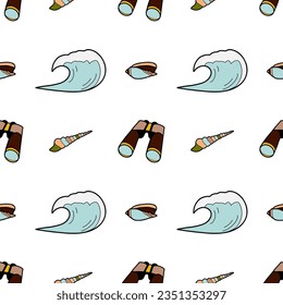 vector flat seamless pattern on the theme of sea cruise